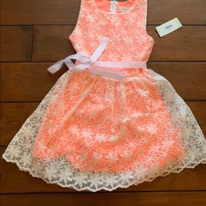 Between Coral and White overlay floral dress